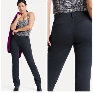 Betabrand Classic Dress Pant Yoga Pant Straight Leg Charcoal Small Long Ponte